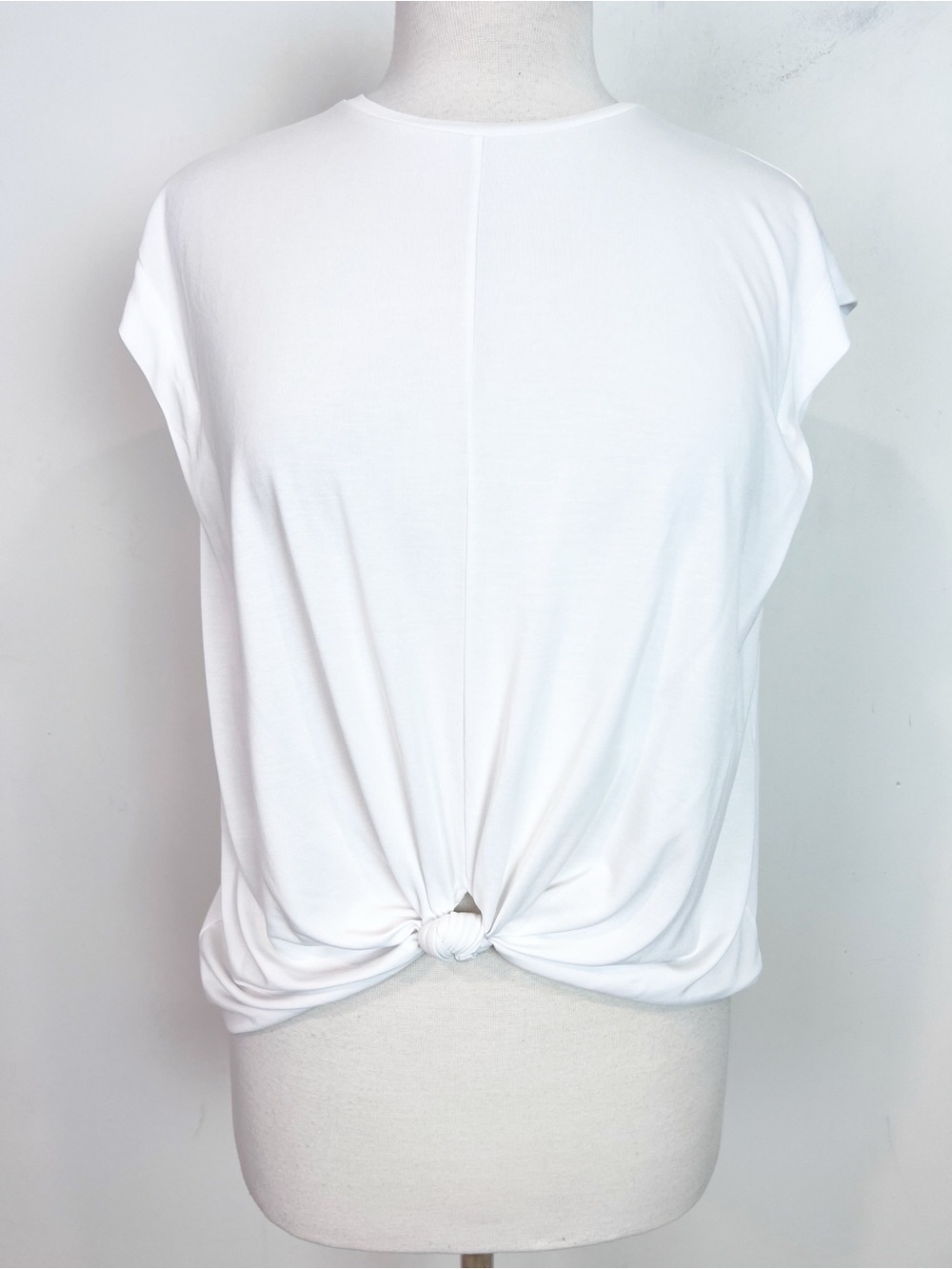 RAG & BONE JENNA KNOTTED MUSCLE TEE WHITE SLEEVELESS TWIST HEM SHIRT SZ SMALL
